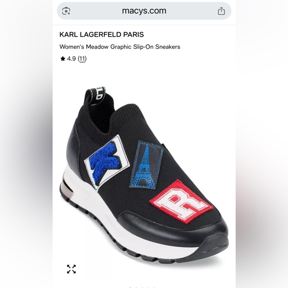 Karl Lagerfeld Shoes - Karl Lagerfeld Black Sneakers with Blue and Red Accents
